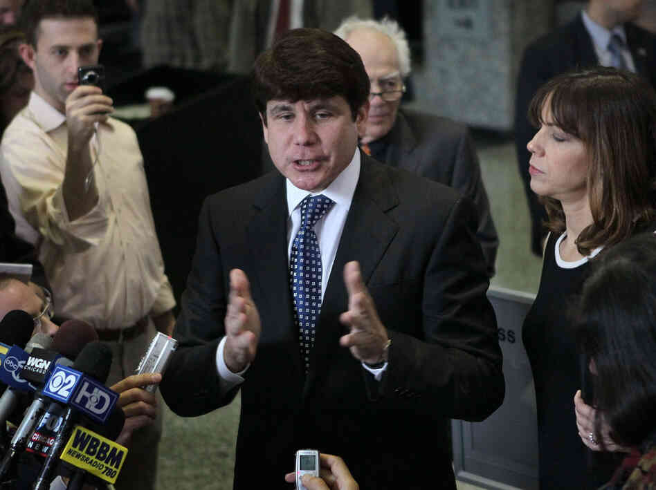Rod Blagojevich talks with media. Rod Blagojevich talks with media.